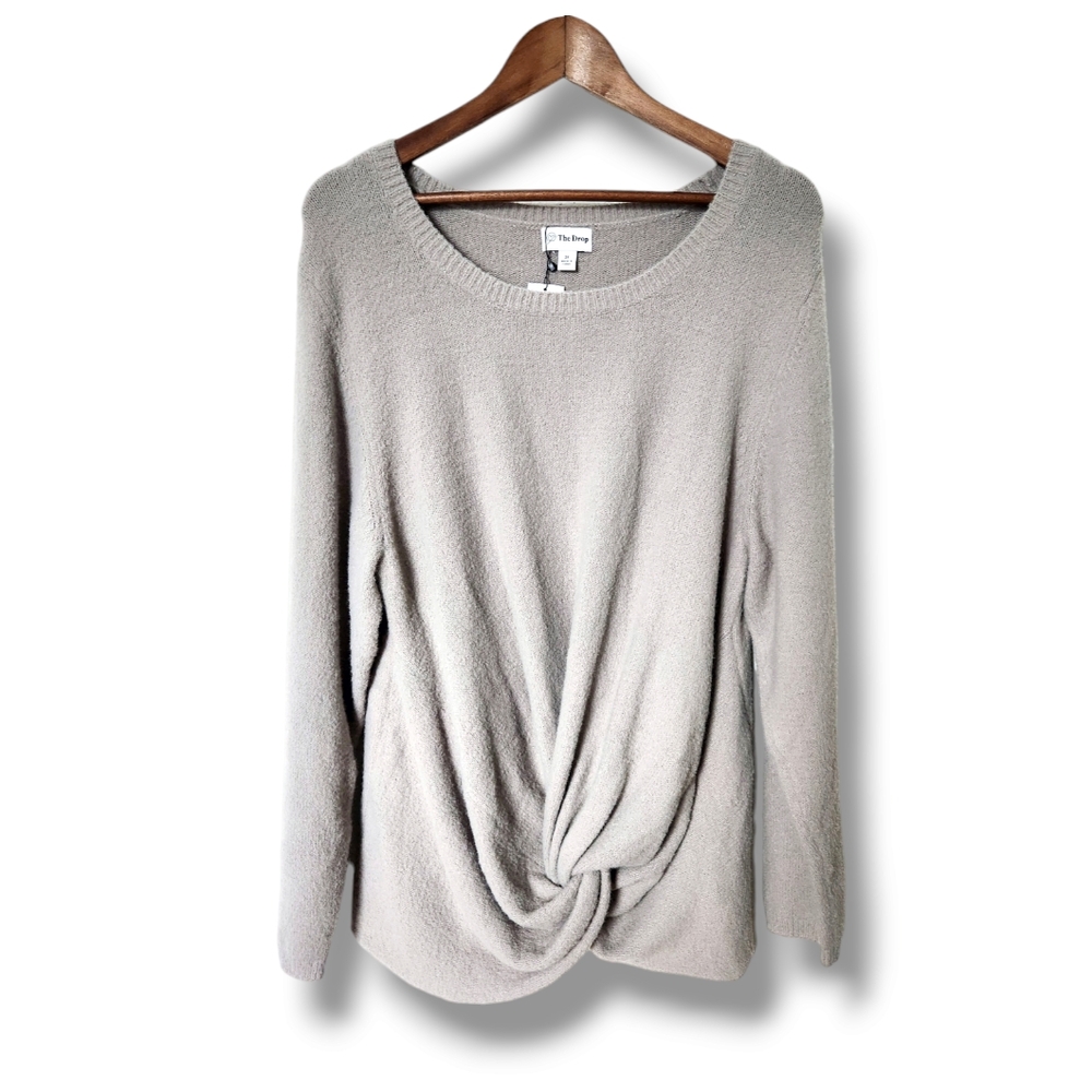 The Drop Elouise Twist Front Long Sleeve  Soft Knit Sweater | 3X